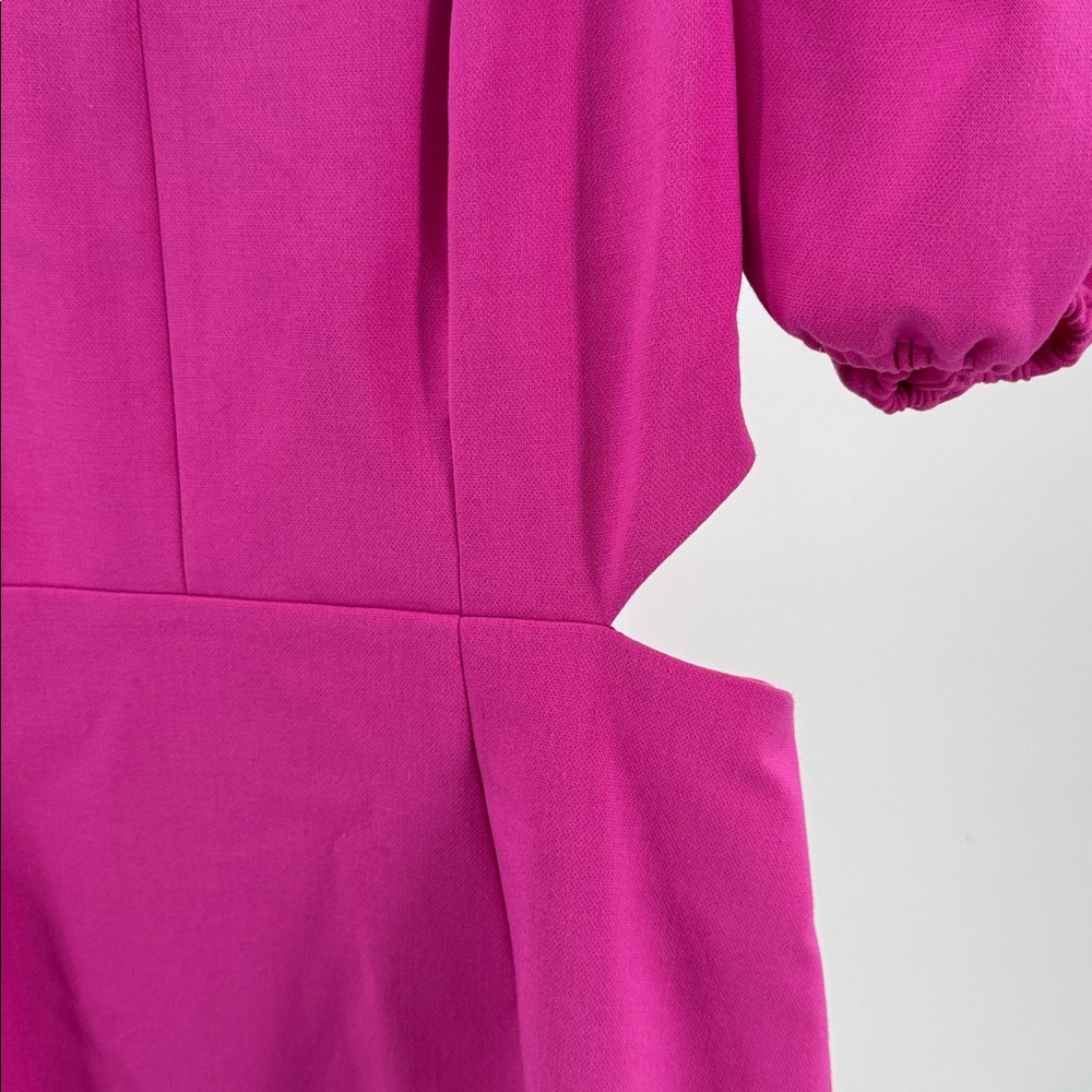 French Connection Fuchsia Puff Sleeve Mini Dress 6 party HOCO wedding event - Picture 8 of 14